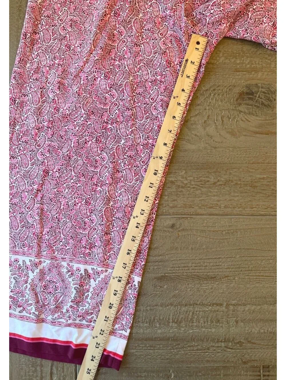 J.Jill Pink Paisley Wide Leg Pants Women’s Medium Pull-On Flowy Boho Lightweight